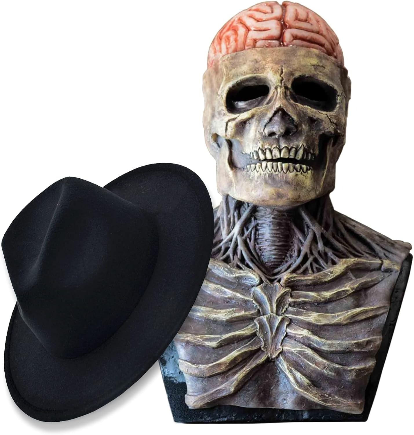 SkeletonMask: Realistisk Skræmmende Skelet Halloweenmaske Kostume
