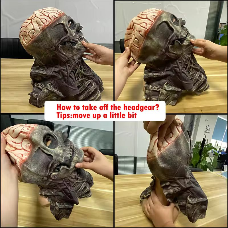 SkeletonMask: Realistisk Skræmmende Skelet Halloweenmaske Kostume