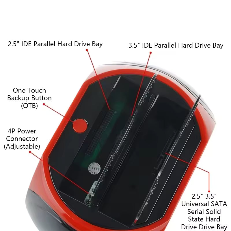 DataDock - Multifunktionel Harddisk Kortlæser Dock