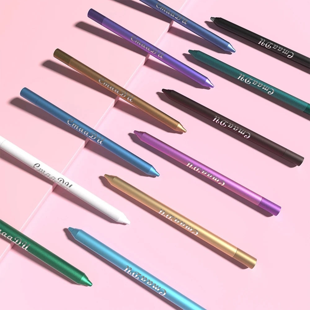 WaterproofEyeliner - Lang Holdbar Vandfast Øjen- og Læbe Liner Blyant  12 Dele Sæt