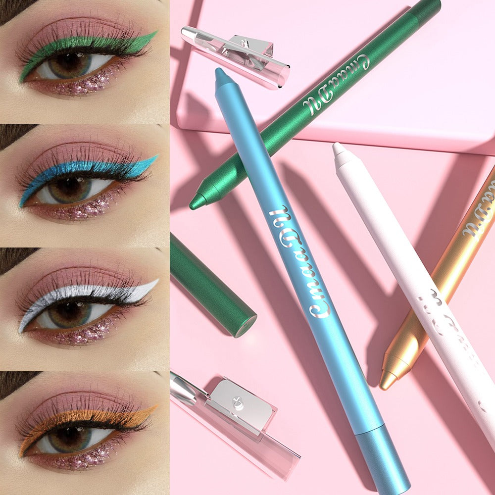 WaterproofEyeliner - Lang Holdbar Vandfast Øjen- og Læbe Liner Blyant  12 Dele Sæt