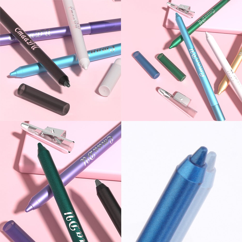 WaterproofEyeliner - Lang Holdbar Vandfast Øjen- og Læbe Liner Blyant  12 Dele Sæt