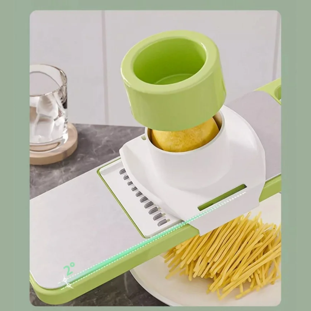 Globetrek° VeggieCutter: 5-In-1 Sikker Køkken Skæremaskine Grøntsag Skærer Sæt