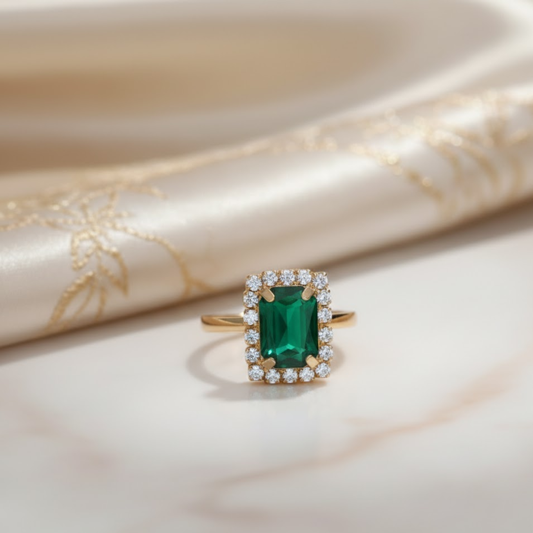 Jewelance™ JewelrySet: Mode Luksus Smaragd Grøn Smykker Sæt Gave Æske