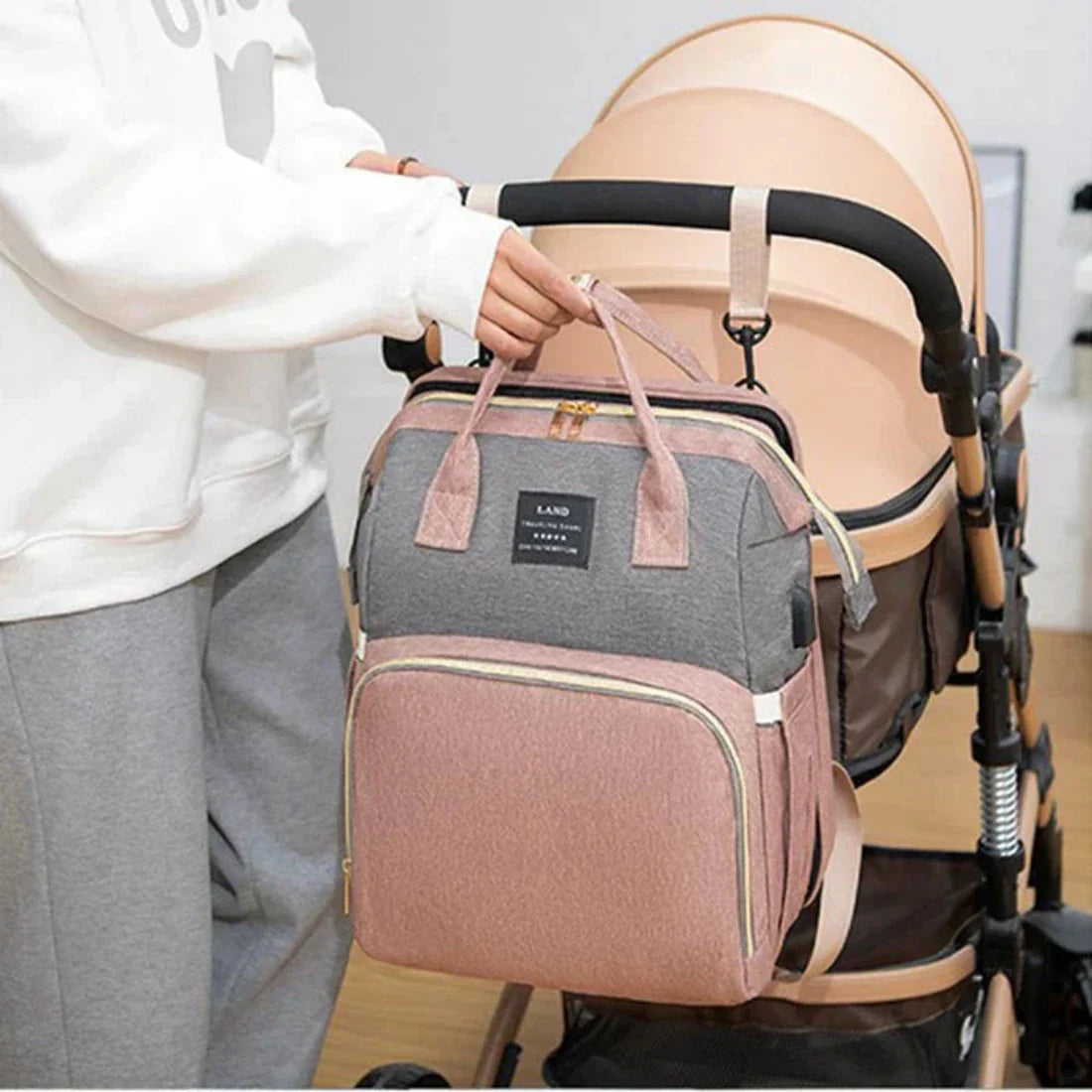 Icone™ MommyBag: Bærbar Taske Med Magisk Foldning Krybbe