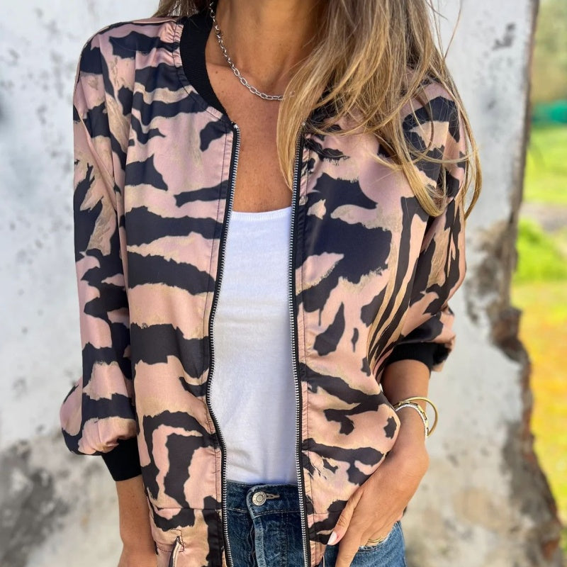 Icone™ ZebraJacket: Elegant Stilfuld Zebramønster Jakke
