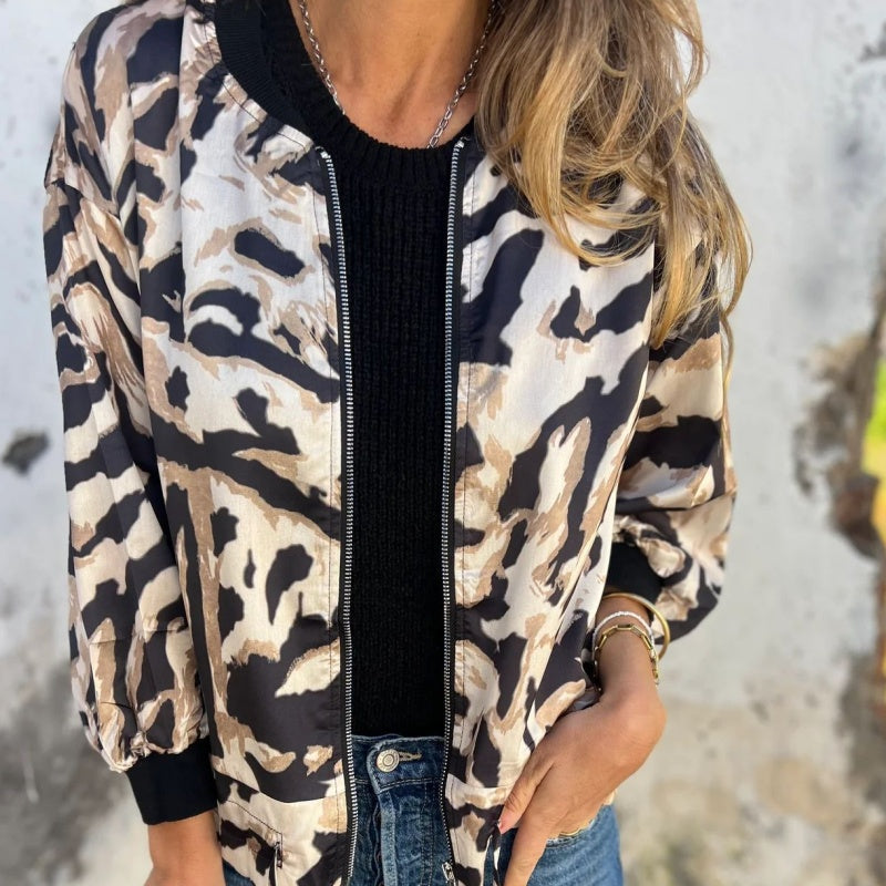 Icone™ ZebraJacket: Elegant Stilfuld Zebramønster Jakke