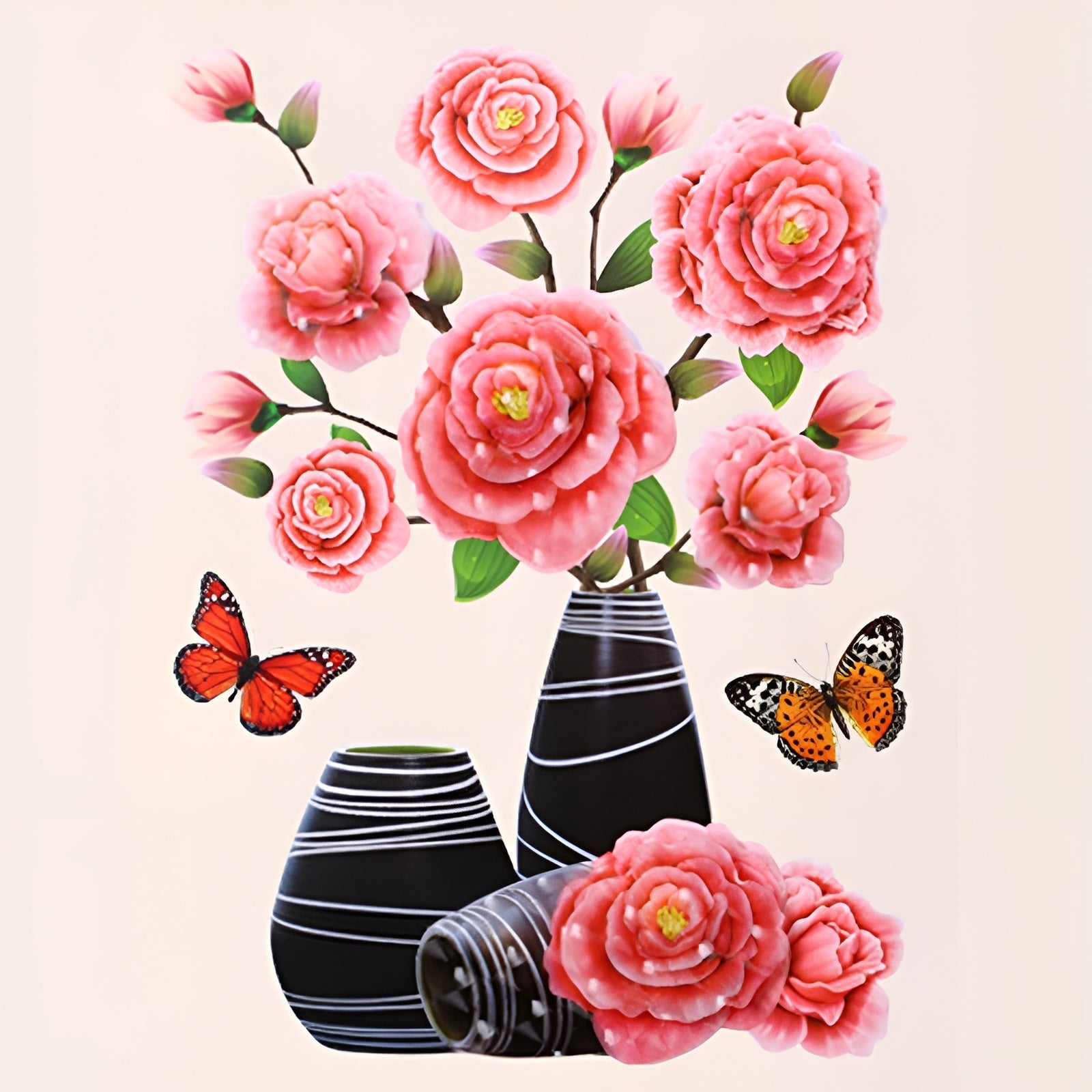FloralSticker 2+2 GRATIS: Elegant Hus Indretning Selv Klæbende Blomster Klistermærker
