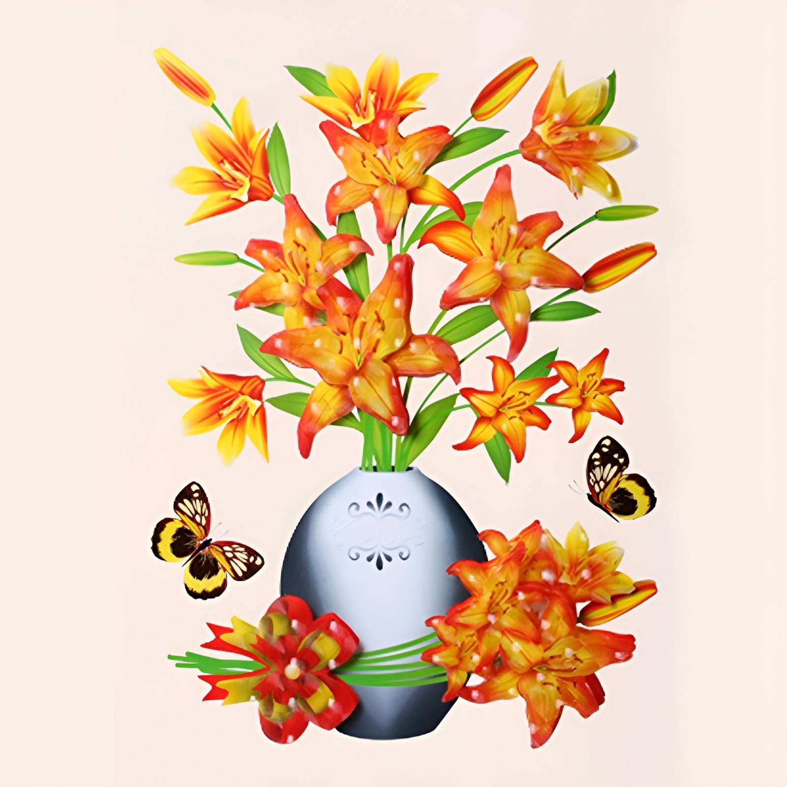 FloralSticker 2+2 GRATIS: Elegant Hus Indretning Selv Klæbende Blomster Klistermærker