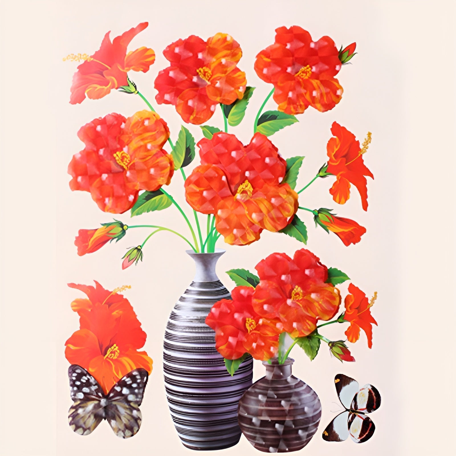 FloralSticker 2+2 GRATIS: Elegant Hus Indretning Selv Klæbende Blomster Klistermærker