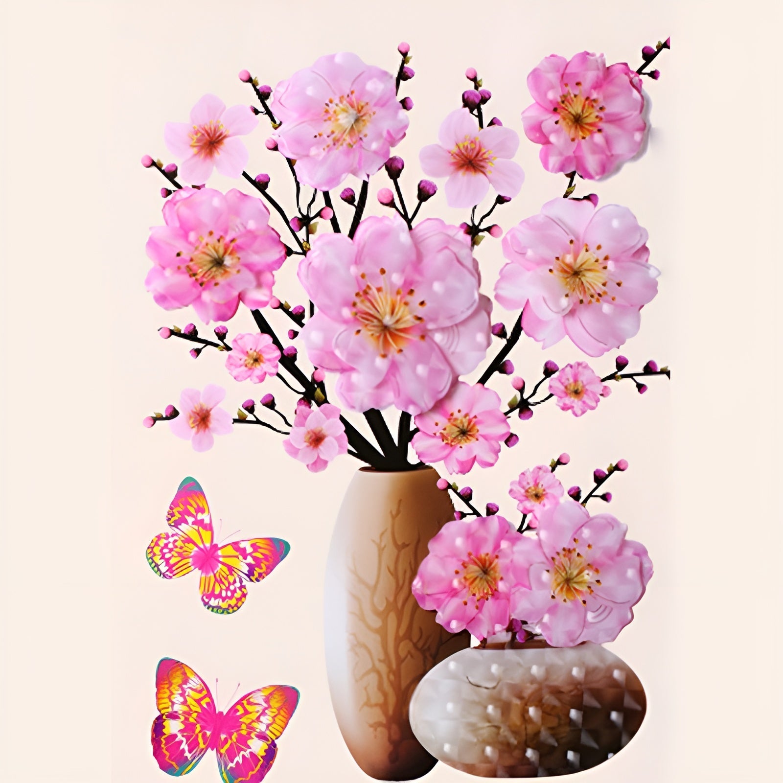 FloralSticker 2+2 GRATIS: Elegant Hus Indretning Selv Klæbende Blomster Klistermærker