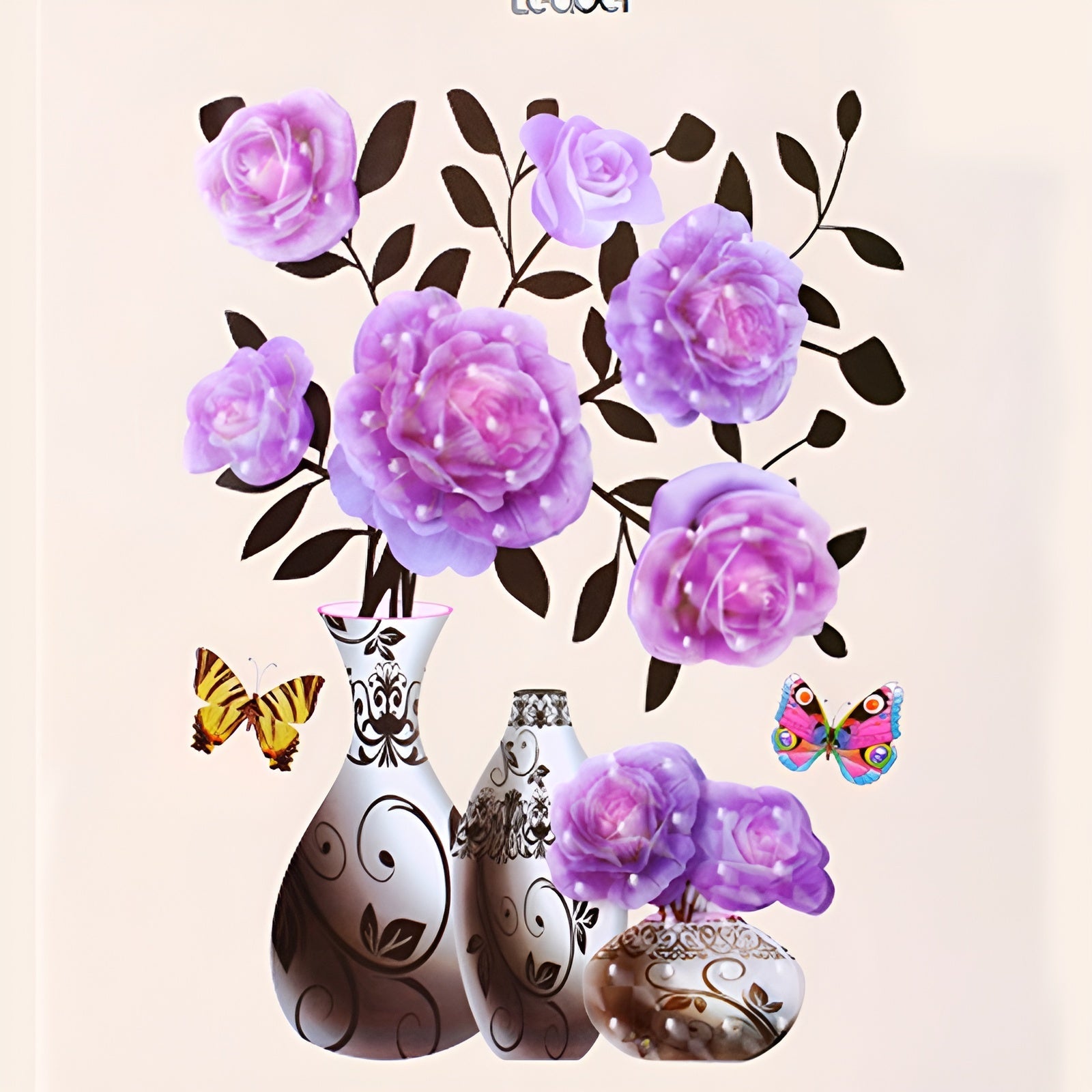 FloralSticker 2+2 GRATIS: Elegant Hus Indretning Selv Klæbende Blomster Klistermærker