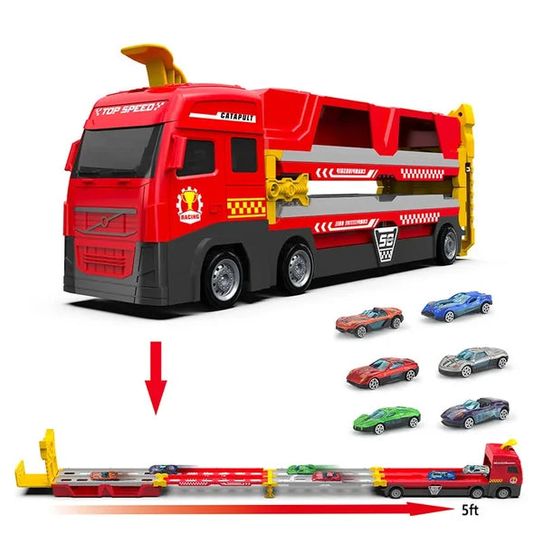 Kletshuts™ MegaTruck - Mega Hauler Truck Med Udkastning Racerbane