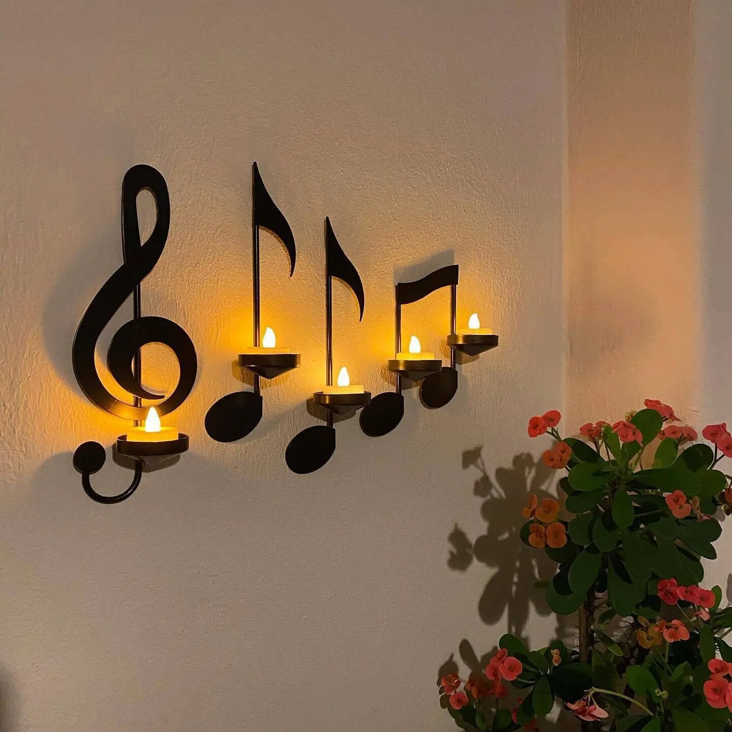 Ledsen™ CandleHolder - Musiknote Vægmonteret Lysestage