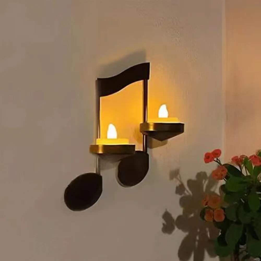 Ledsen™ CandleHolder - Musiknote Vægmonteret Lysestage