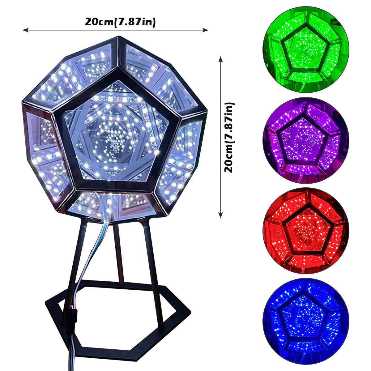 Ledsen™ ArtLight - Uendelig Dodekaeder Farve Kunst Lys